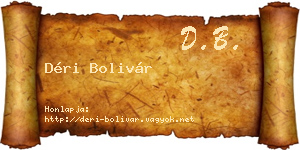 Déri Bolivár névjegykártya